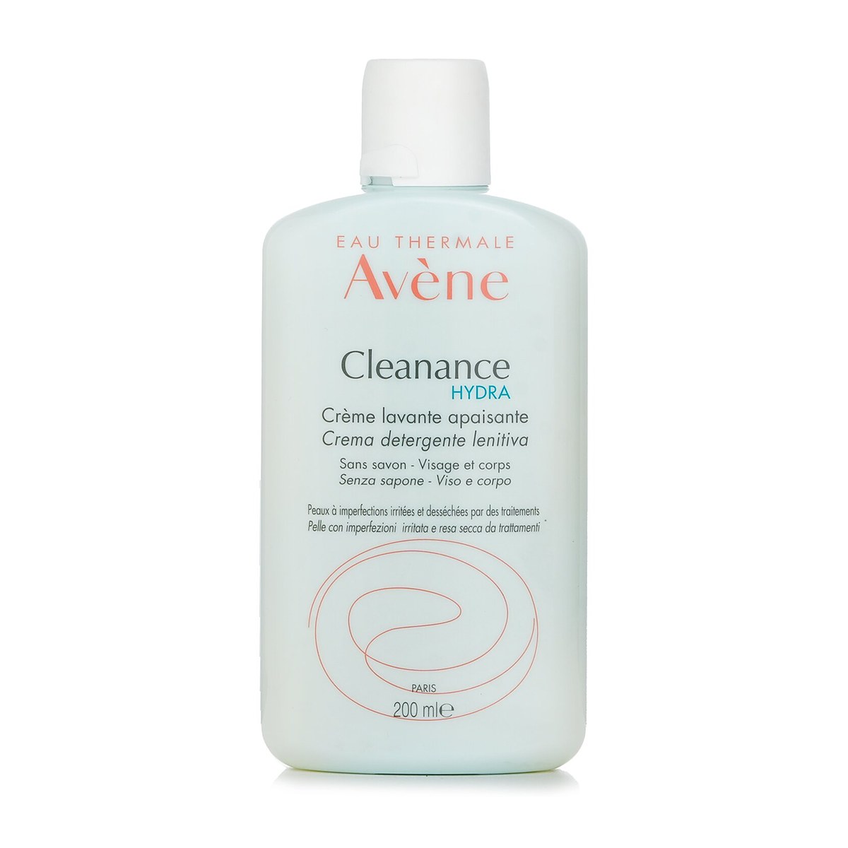 Avene Cleanance HYDRA zklidňuj&iacute;c&iacute; čistic&iacute; kr&eacute;m &ndash; pro pleť se sklonem k vad&aacute;m, suchou a podr&aacute;žděnou o&scaron;etřen&iacute;m 200ml/6.7oz