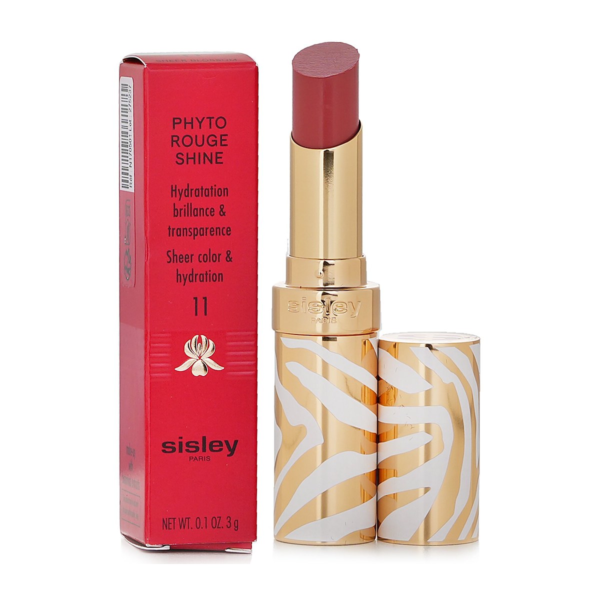 Sisley احمر الشفاه Phyto Rouge Shine Hydrating Glossy Lipstick 11 Sheer Blossom 3g/0.1oz