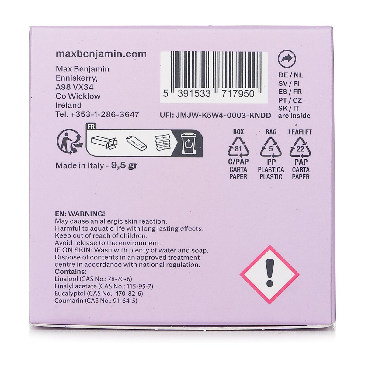 Max Benjamin Car Fragrance - True Lavender 1pc