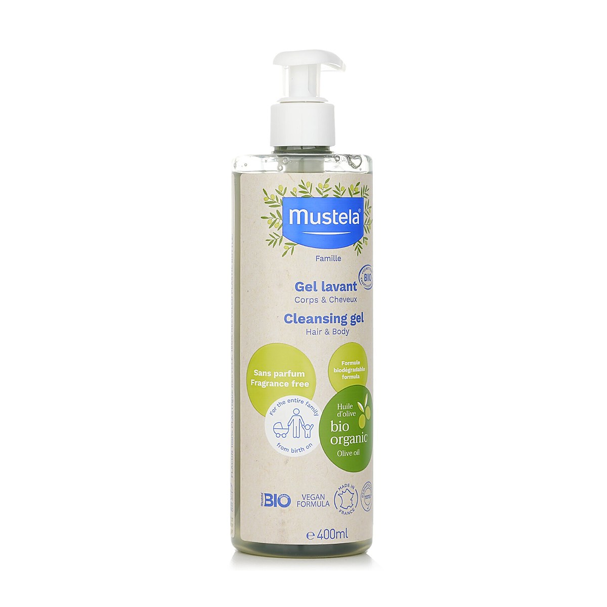 Mustela Bio Organic Cleansing Gel (For Hair & Body) 400ml