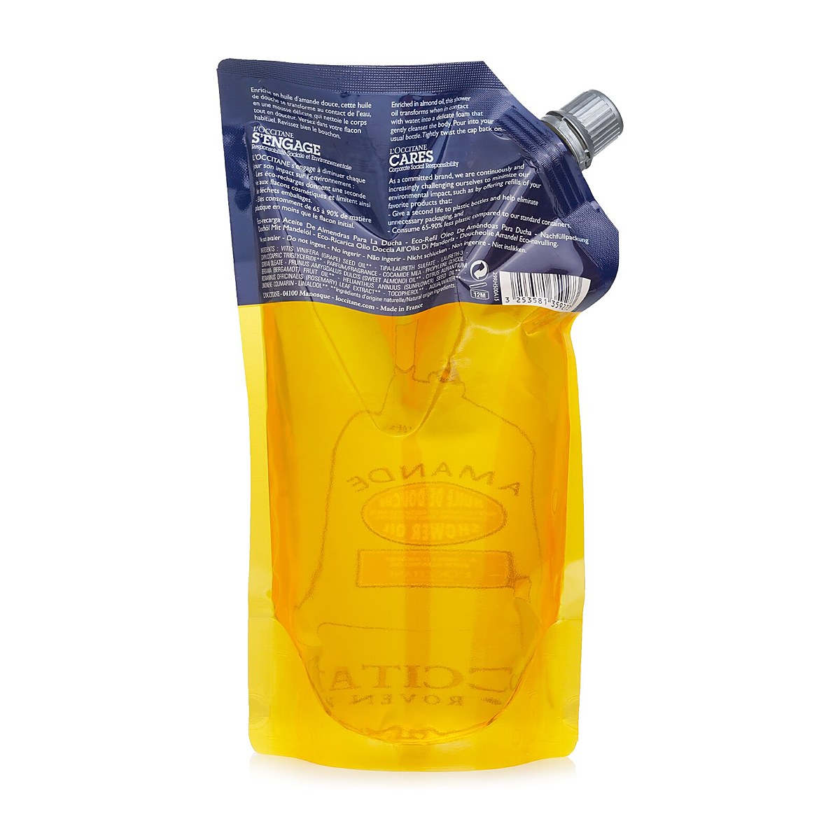 L'Occitane Almond Cleansing & Softening Shower Oil (Eco-Refill)(Random Packaging) 500ml/16.9oz