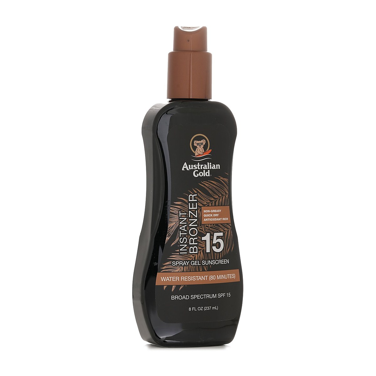 Australian Gold Spray Gel Sunscreen SPF 15 with Instant Bronzer 237ml/8oz