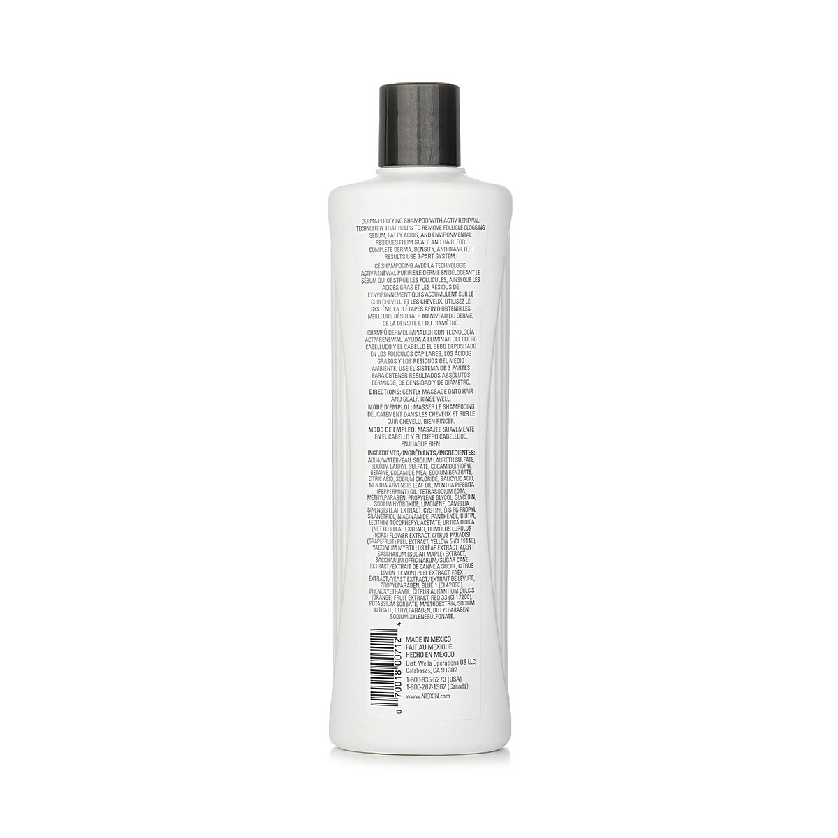 Nioxin ダーマ ピュリファイング システム 2 クレンザー シャンプー (ナチュラル ヘア, プログレス シンニング) 500ml/16.9oz