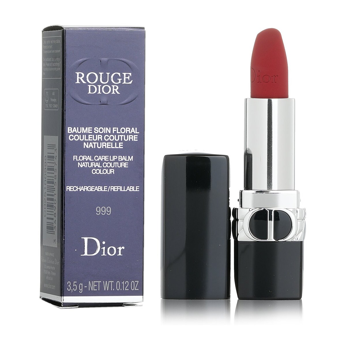 Christian Dior Rouge Dior Floral Care Refillable Lip Balm 999 (Matte Balm) 3.5g/0.12oz