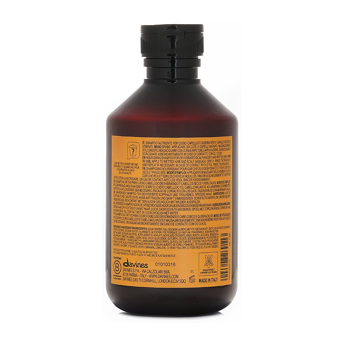Davines Natural Tech Nourishing Shampoo (For Dehydrated Scalp and Dry, Brittle Hair) 250ml/8.45oz