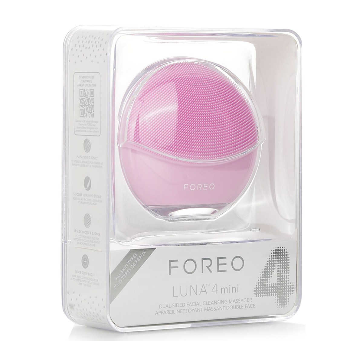 FOREO Luna 4 Mini Dual-Sided Facial Cleansing Massager Pearl Pink 1pcs