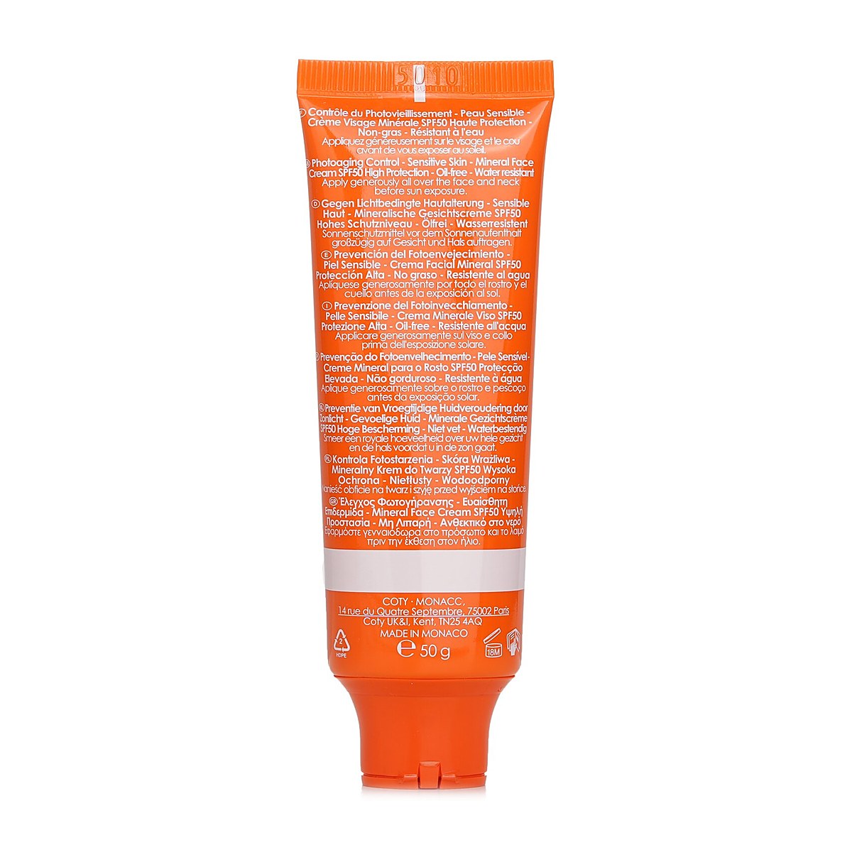 Lancaster Sun Beauty Sensitive Skin Mineral Face Crema SPF 50 50g