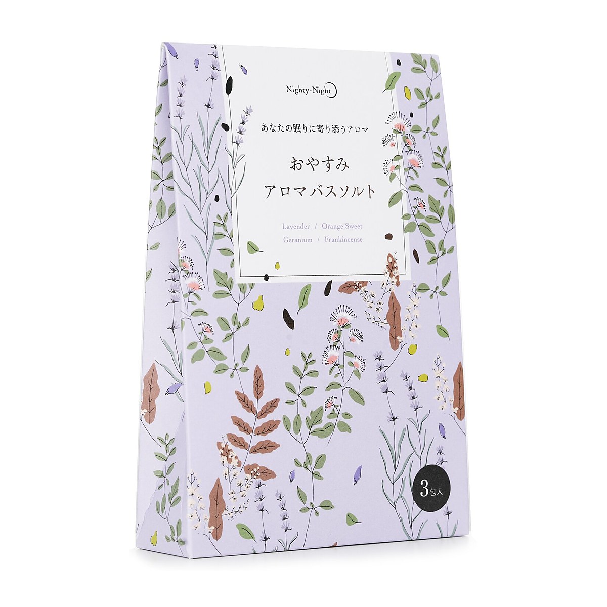 Daily Aroma Japan Nighty-Night Aroma Bath Salt - Lavender, Orange Sweet, Geranium. Frankincense 3x40g