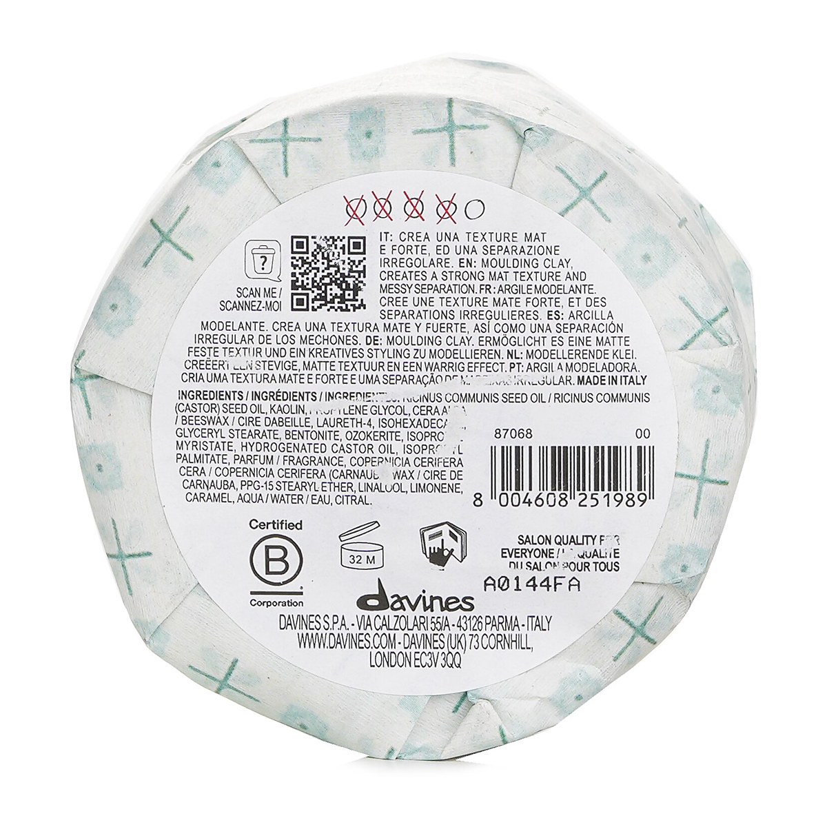 Davines More Inside This Is A Strong Moulding Clay (For A Firm, Mat Finish) 75ml/2.75oz