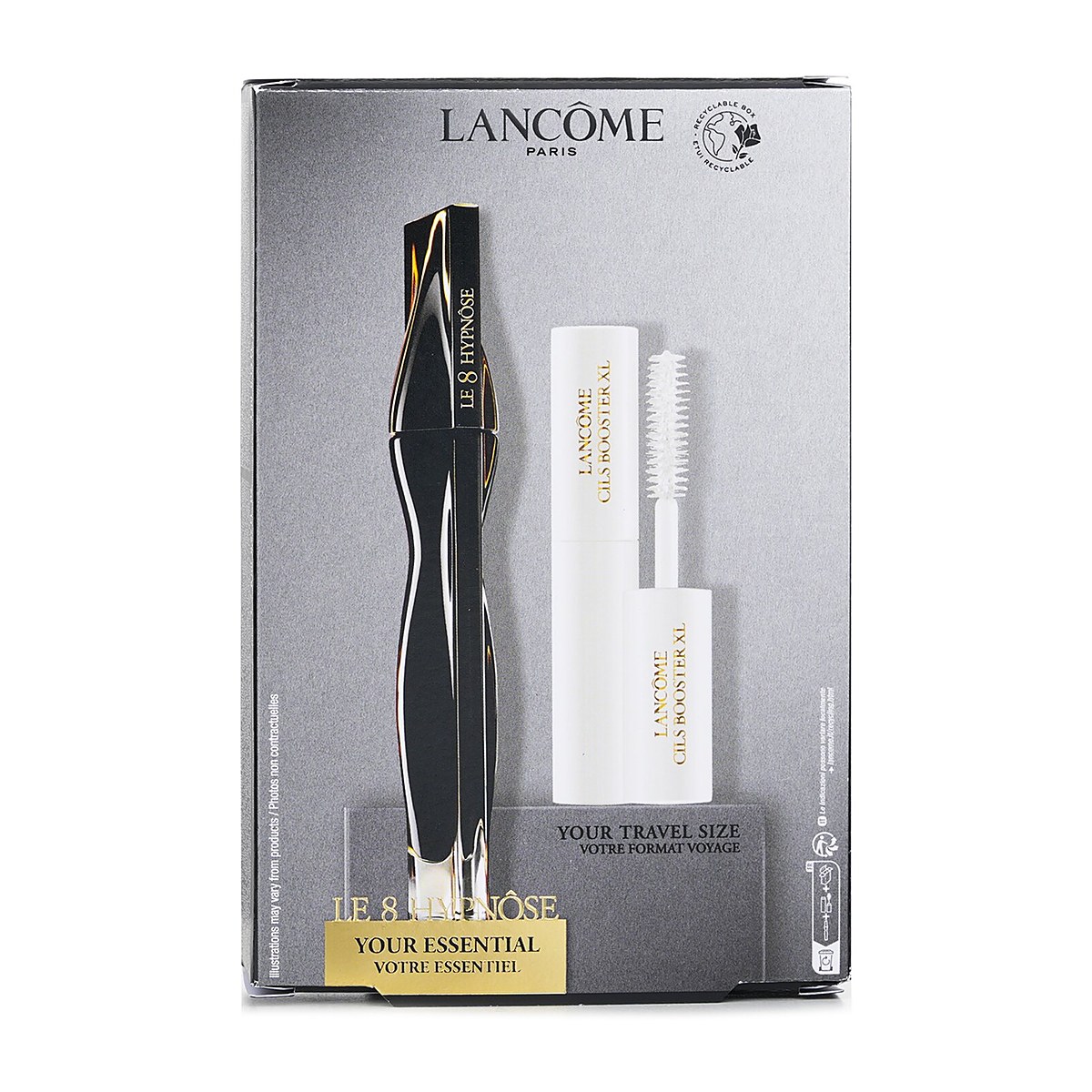Lancome Le 8 Hypnose Mascara Set: LE 8 Hypnose Mascara 8ml + Cils Booster XL Super Enhancing Mascara Base 4ml 942942 2pcs