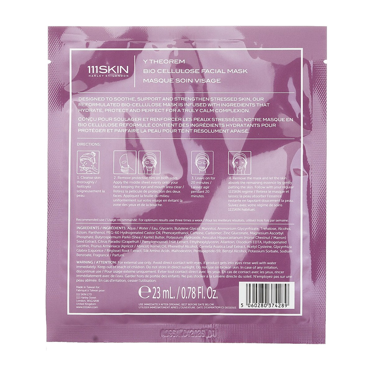 111skin Mặt nạ Y Theorem Bio Cellulose 5x23ml/0.78oz
