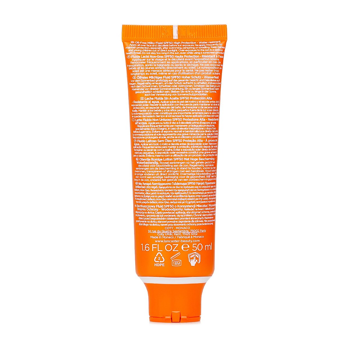 Lancaster Sun Sensitive Luminous Tan &ndash; bezolejov&yacute; ml&eacute;čn&yacute; fluid SPF 50 50ml/1.6oz