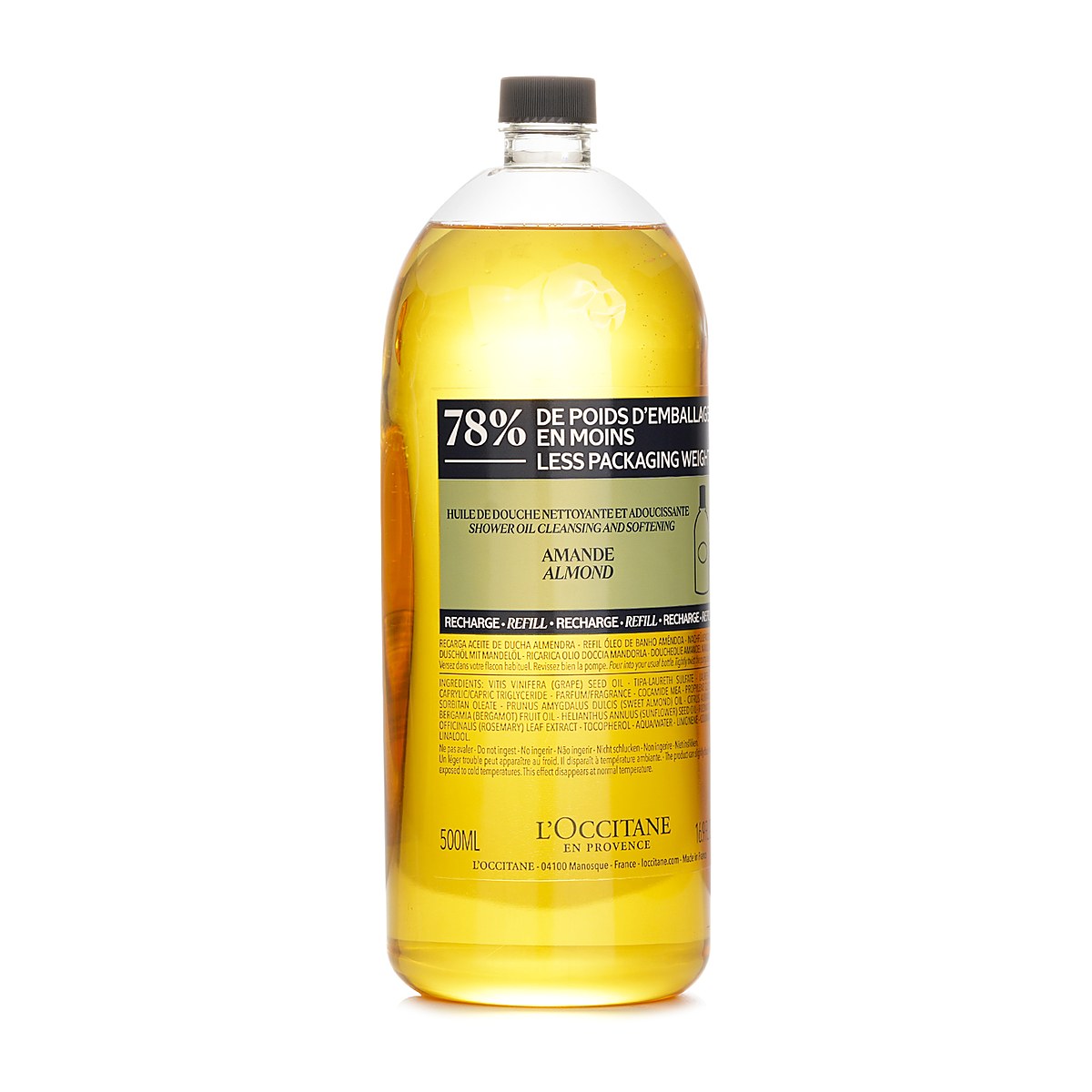 L'Occitane Almond Cleansing & Softening Shower Oil (Eco-Refill)(Random Packaging) 500ml/16.9oz