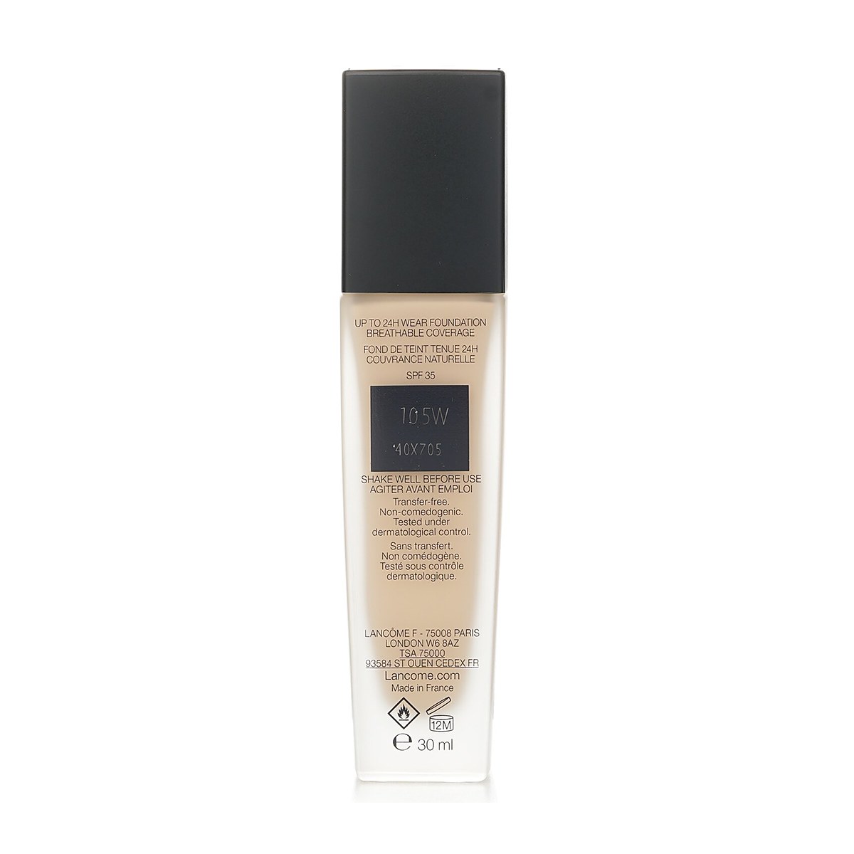 Lancome أساس تينت إيدول أولترا وير حتى 24 ساعة ارتداء تغطية قابلة للتنفس مع حماية من الشمس SPF 35 105W 30ml/1oz