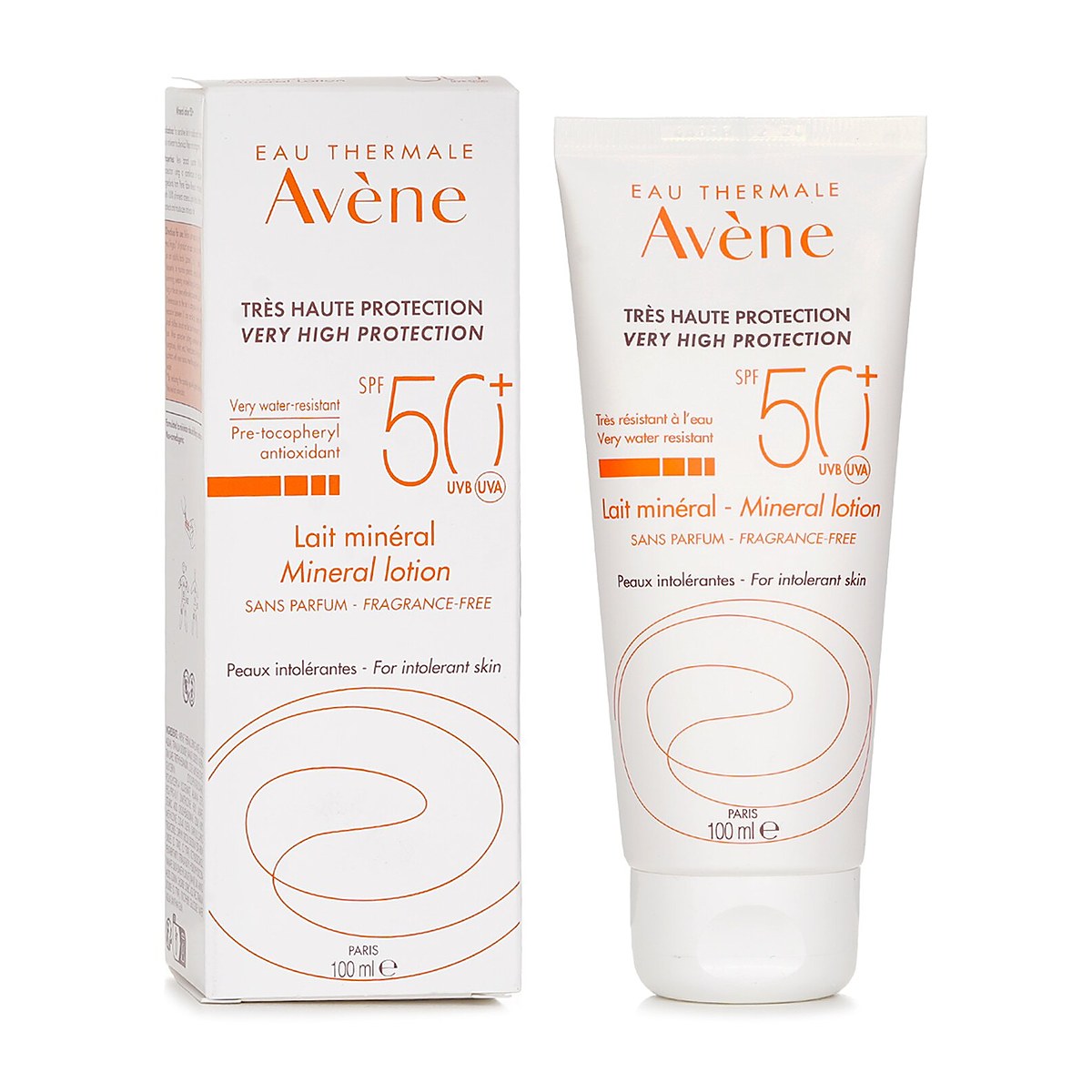 Avene โลชั่นมิเนอรัลปกป้องผิวสูง SPF 50+ (สำหรับผิวเสีย) 100ml/3.3oz
