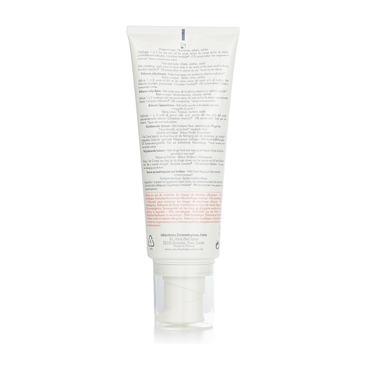 Avene XeraCalm A.D Lipid-Replenishing Balm - For Very Dry Skin Prone to Atopic Dermatitis or Itching(Random Packaging) 200ml/6.76oz