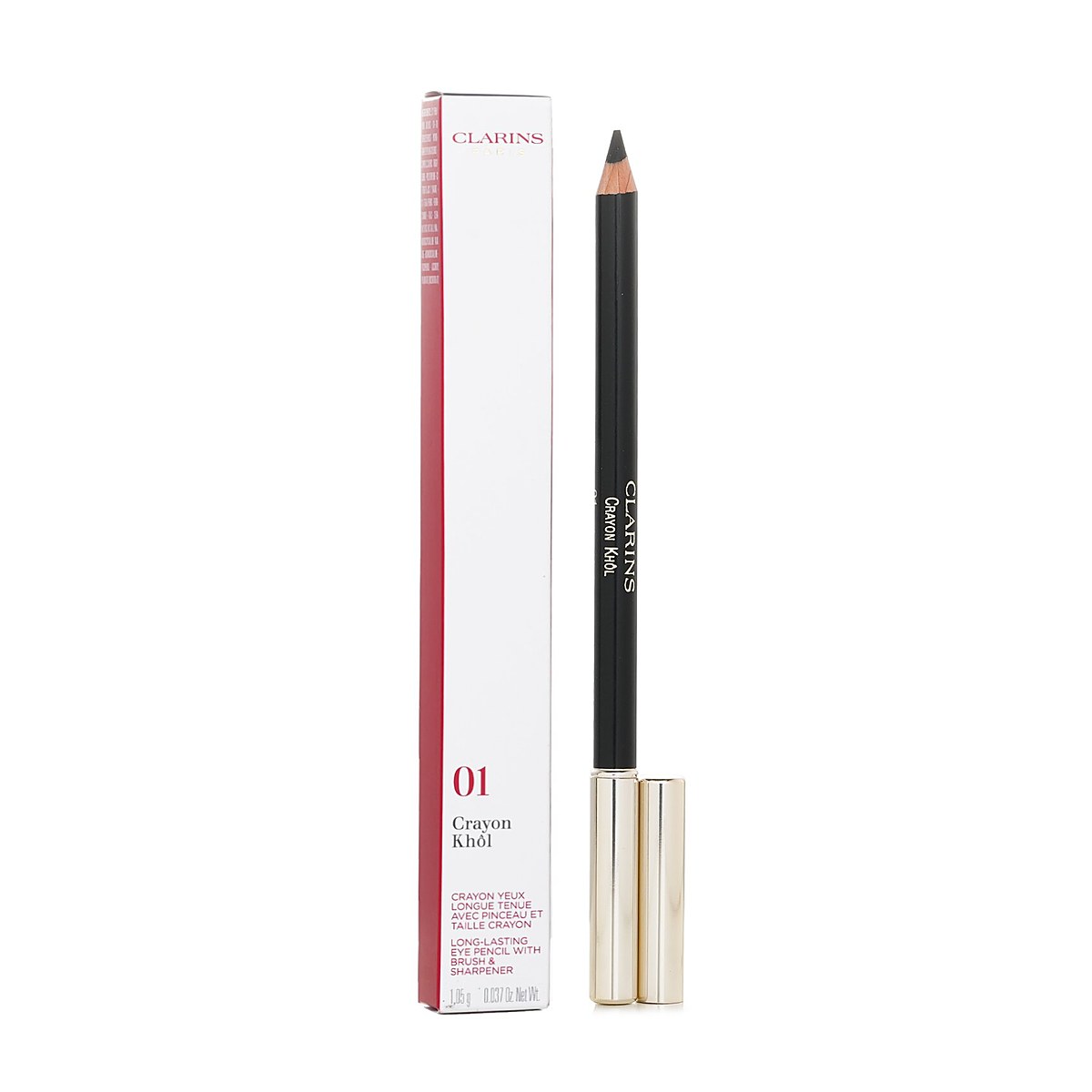 Clarins Kredka do brwi Long Lasting Eye Pencil with Brush 01 Carbon Black (With Sharpener) 1.05g/0.037oz