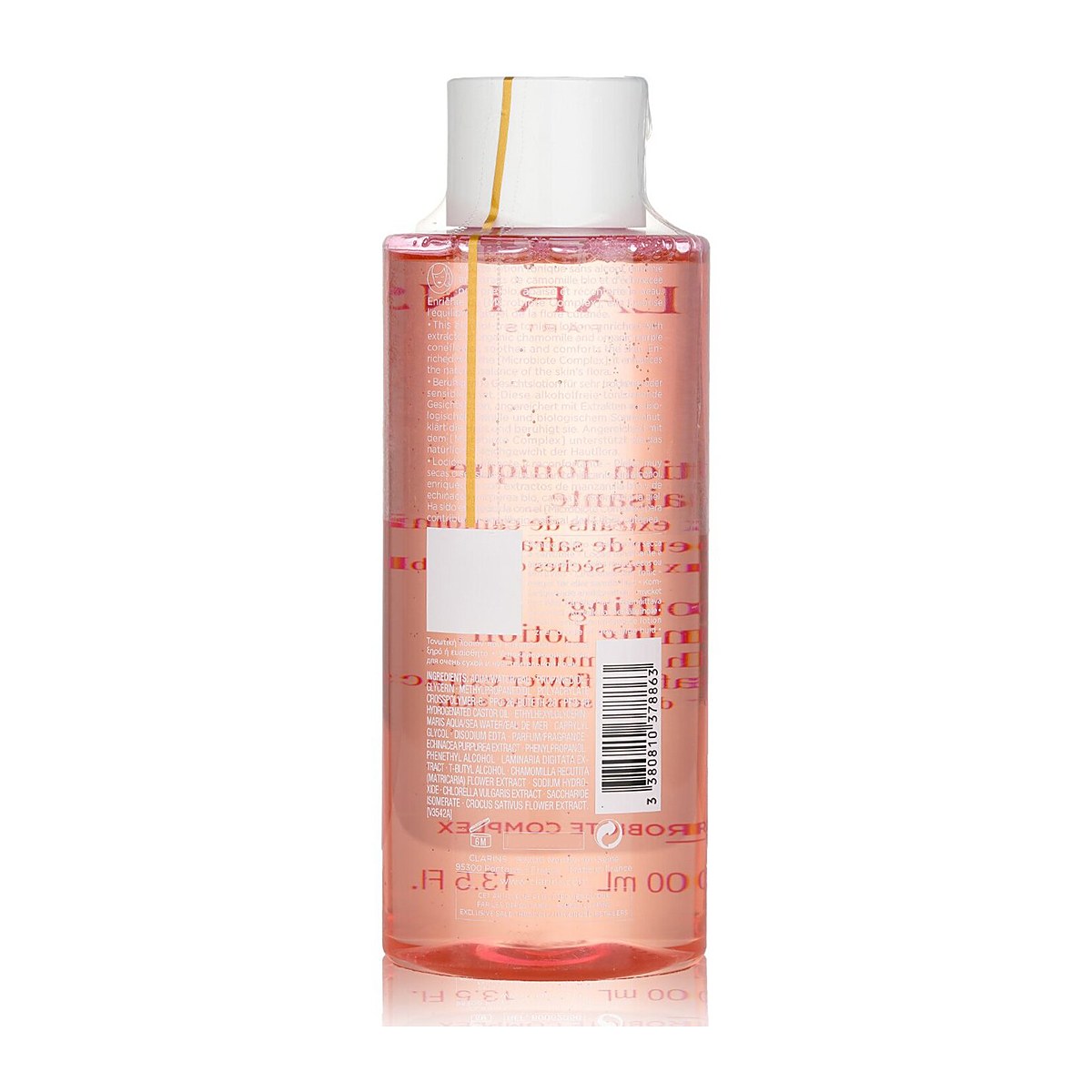 Clarins Zklidňuj&iacute;c&iacute; tonizačn&iacute; ml&eacute;ko s v&yacute;tažky z květů heřm&aacute;nku a &scaron;afr&aacute;nu &ndash; velmi such&aacute; nebo citliv&aacute; pleť 400ml/13.5oz