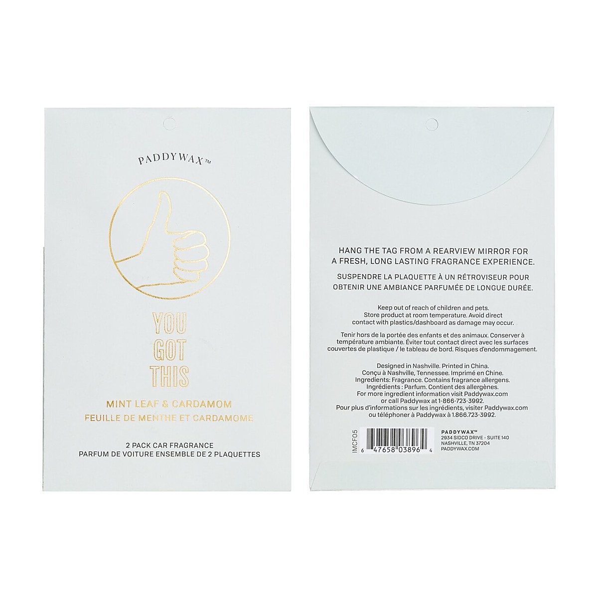 Paddywax Impressions Car Fragrance - You Got This 2packs