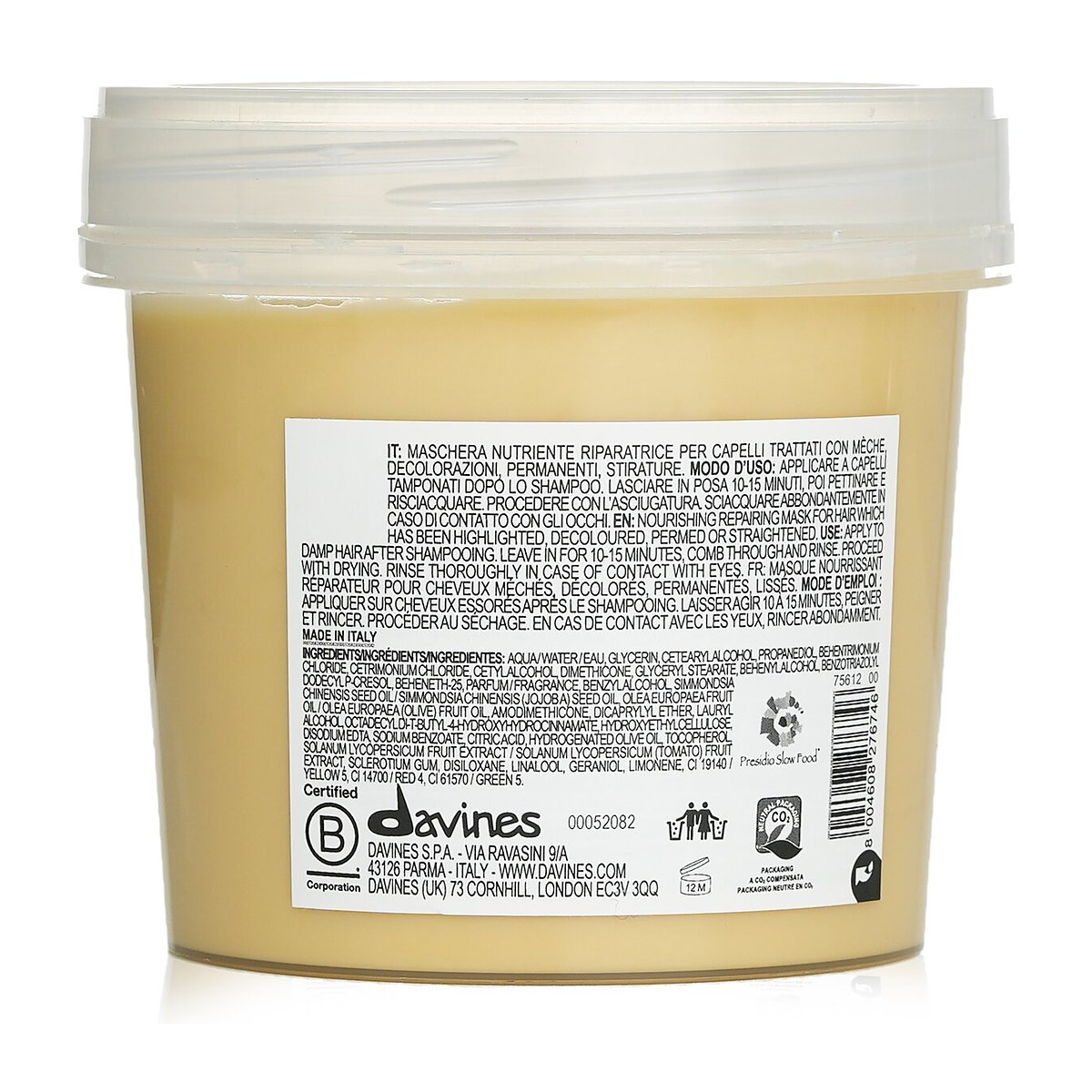 Davines Nounou Hair Mask (For Highly Processed or Brittle Hair) 250ml/8.89oz