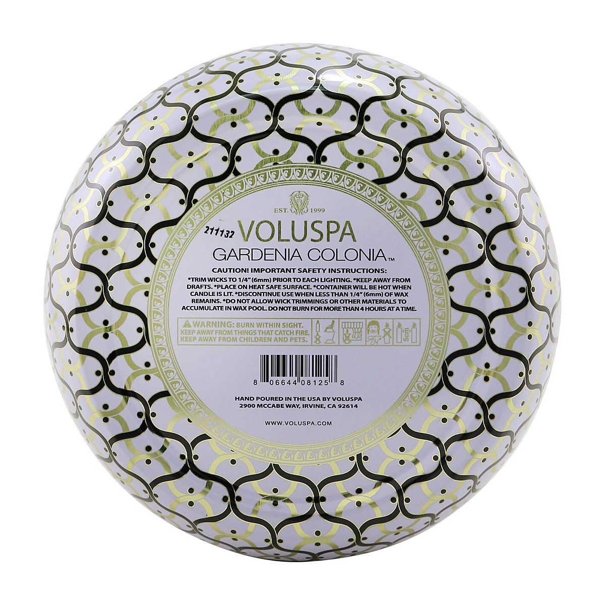 Voluspa 3 Wick Decorative Tin Candle - Gardenia Colonia 340g/12oz