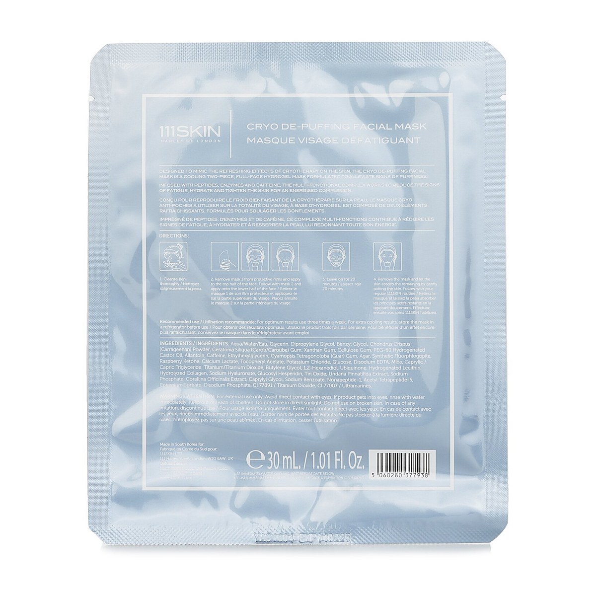 111skin Cryo De-Puffing Facial Mask 5x30ml/5x1.01oz