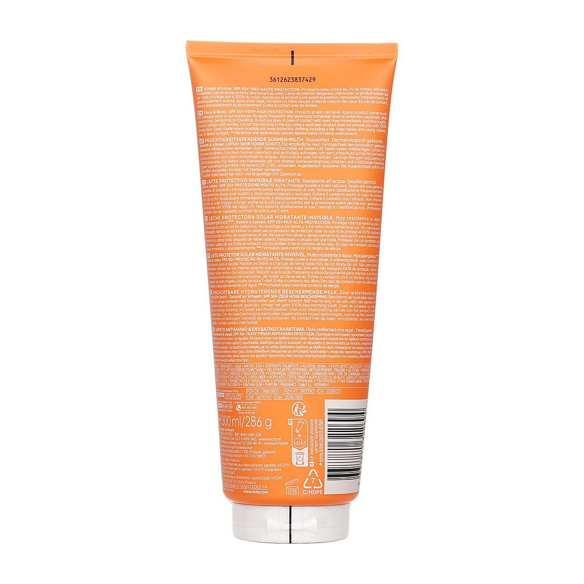 Vichy Capital Soleil Fresh ochrann&eacute; ml&eacute;ko SPF 50 (voděodoln&eacute; &ndash; obličej a tělo) 300ml/10.1oz