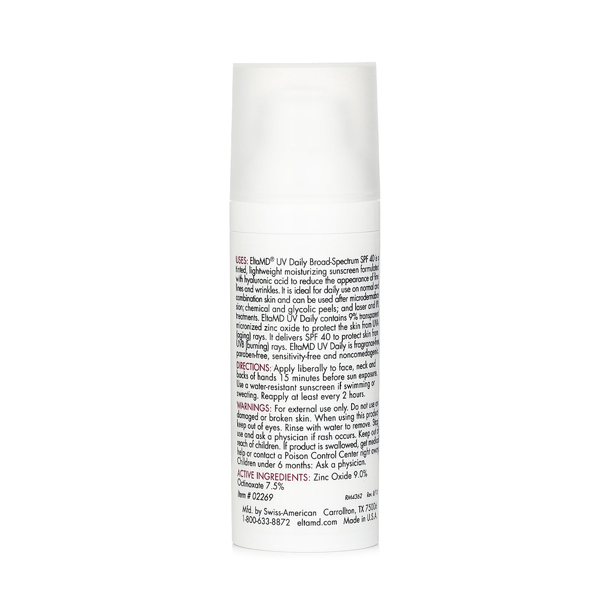 EltaMD UV Daily Moisturizing Facial Sunscreen SPF 40 - For Normal, Combination & Post-Procedure Skin - Tinted (Random Packaging) 48g/1.7oz