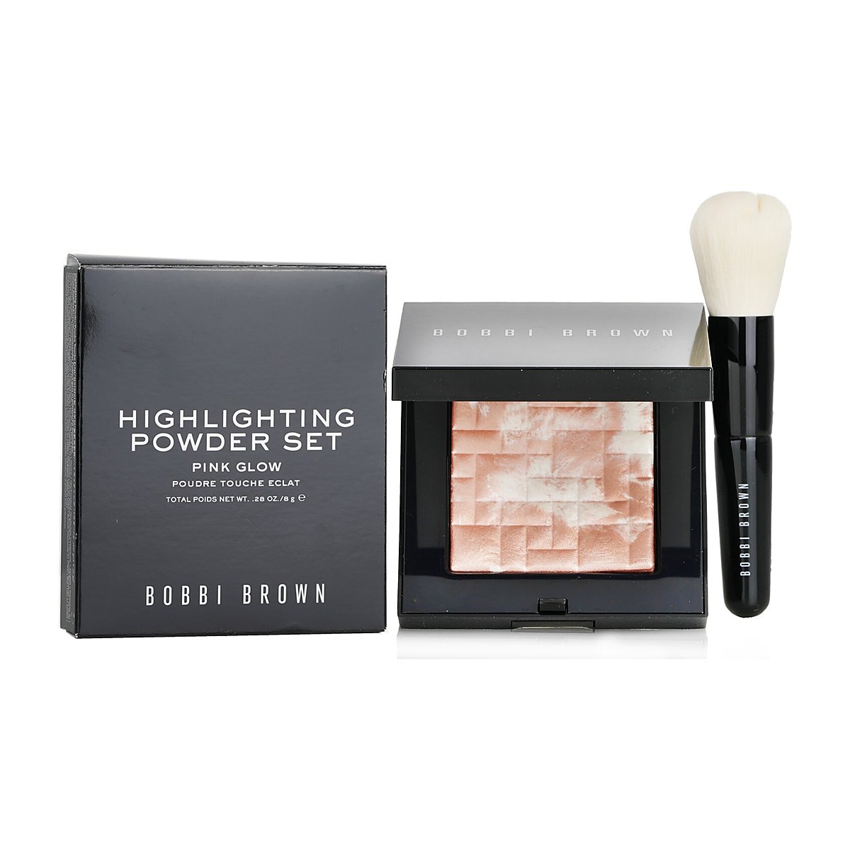Bobbi Brown Set Polvo Iluminante (1x Polvo Iluminante + 1x Mini Brocha Facial) Pink Glow 2pcs