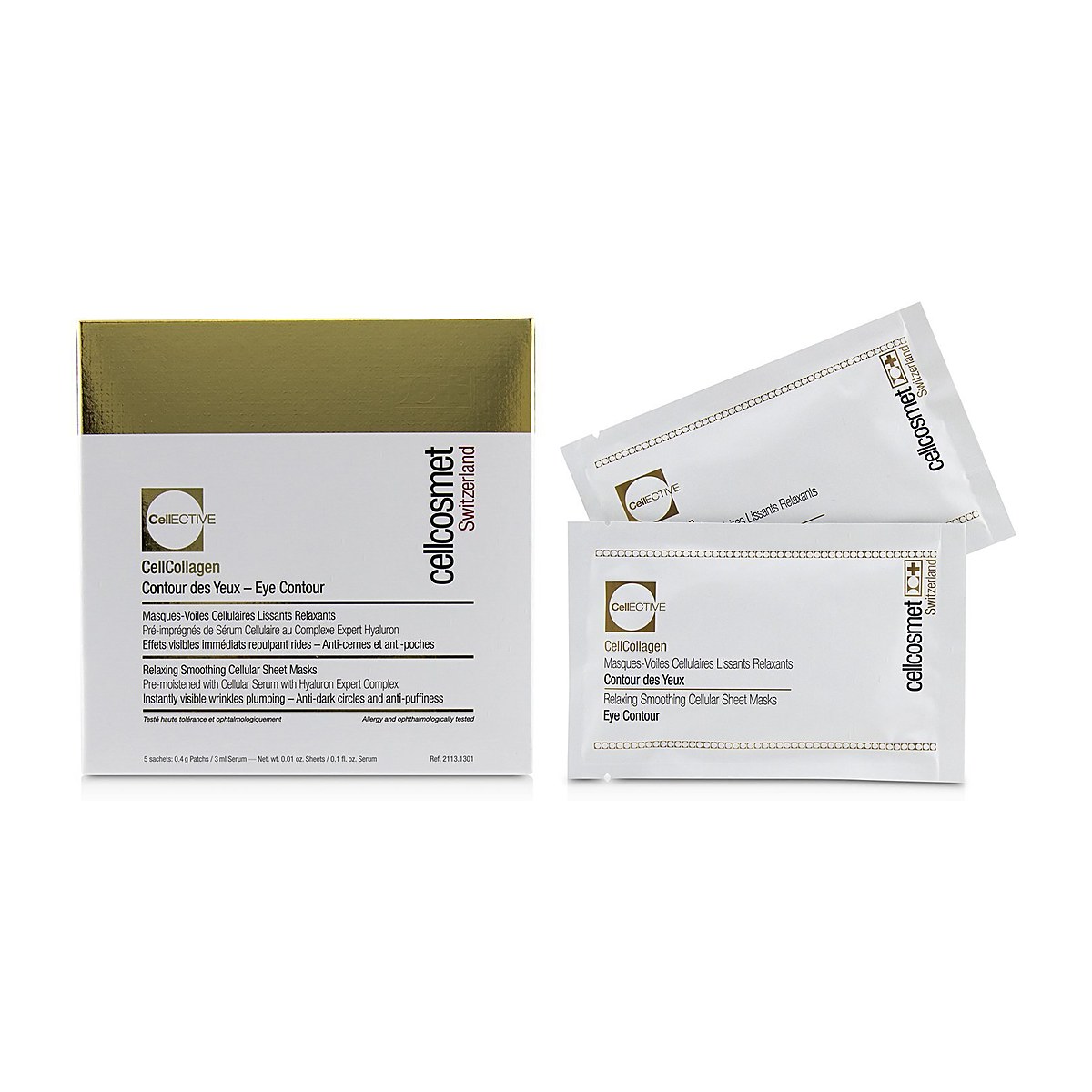 Cellcosmet & Cellmen Cellcosmet CellEctive CellCollagen Eye Contour Relaxing Smoothing Cellular Sheet Masks 5x2patchs