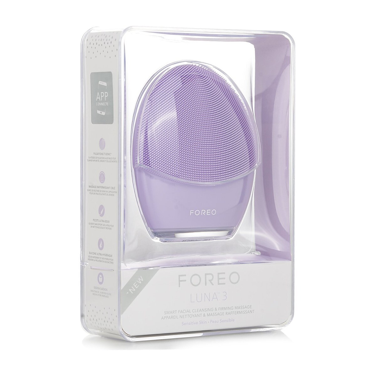 FOREO Luna 3 Smart Facial Cleansing & Firming Massager (Sensitive Skin) 1pcs