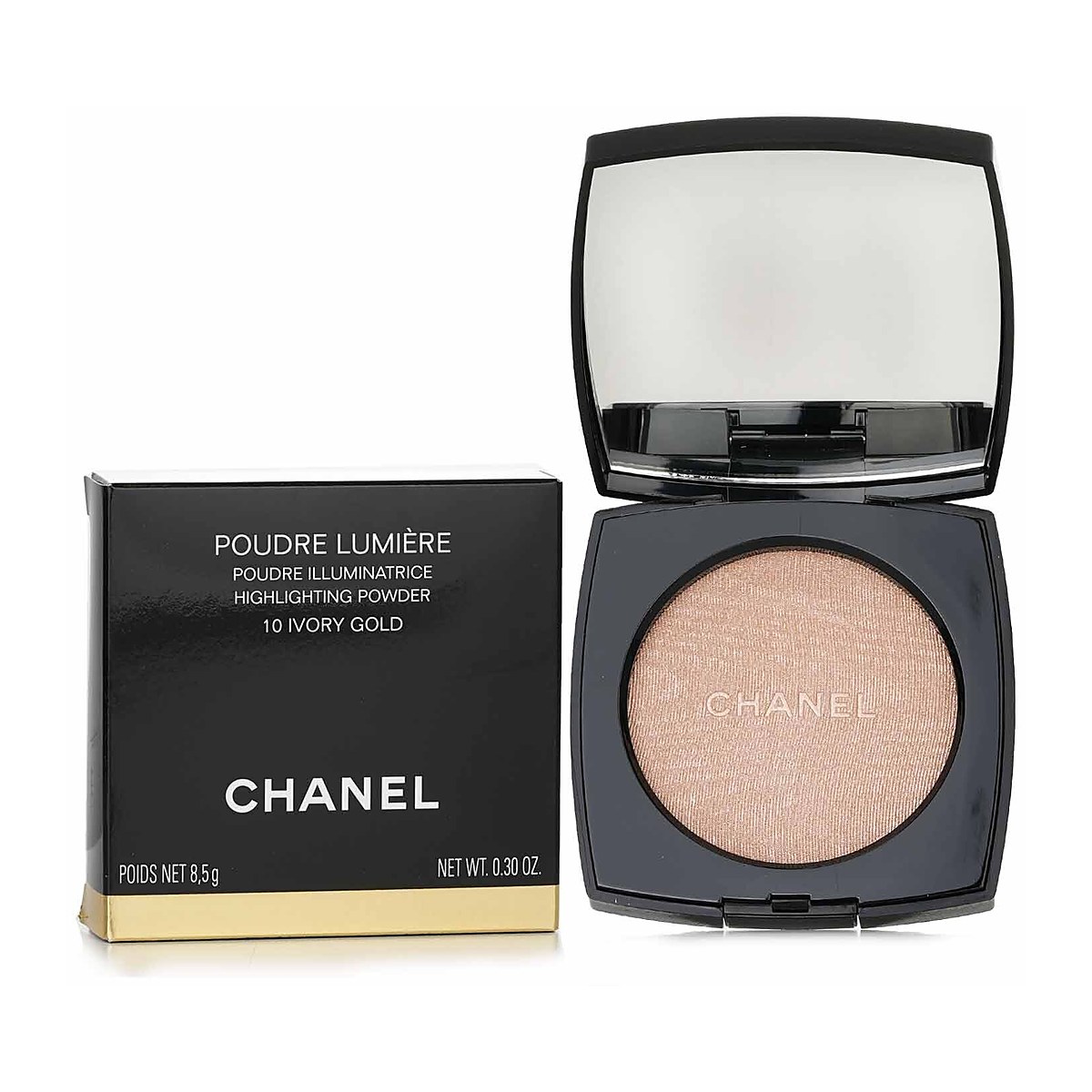 Chanel بودرة هايلايت Ivory Gold 10 ذهبي دافئ 8.5g/0.3oz