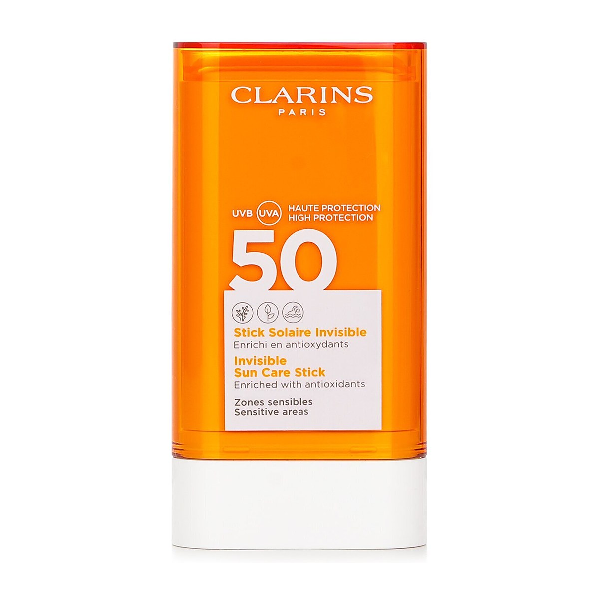 Clarins Barra de protecci&oacute;n solar invisible FPS 50 de alta protecci&oacute;n - Para zonas sensibles (envase aleatorio) 17g/0.6oz