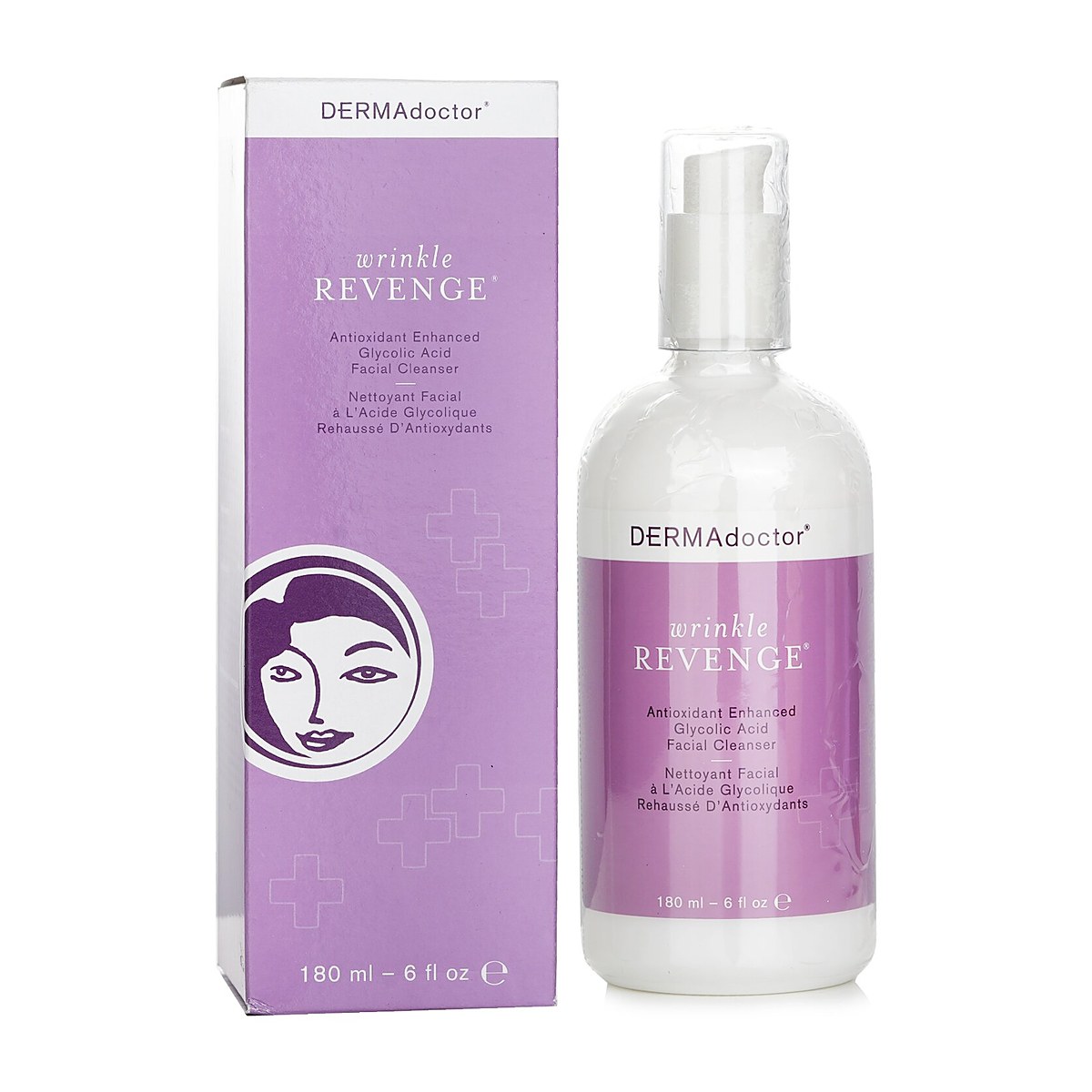 DERMAdoctor Wrinkle Revenge Antioxidant Enhanced Glycolic Acid Facial Cleanser - Pembersih Wajah 180ml/6oz