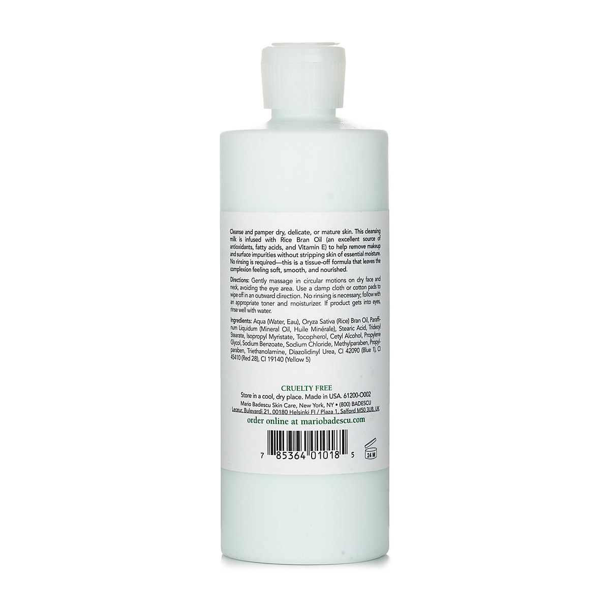 Mario Badescu 클렌징 밀크 윗 카네이션 & 쌀 오일 472ml/16oz