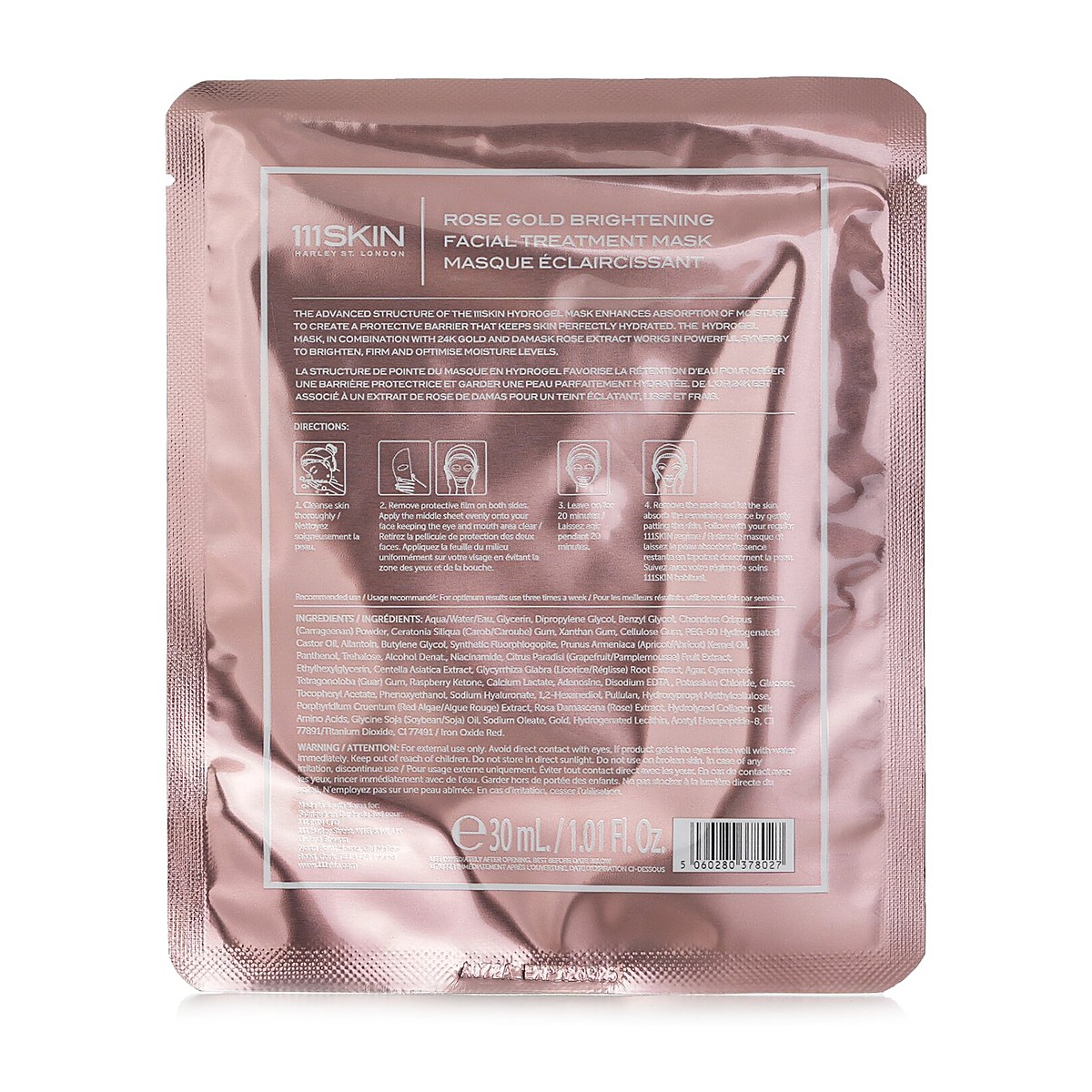 111skin Rose Gold Brightening Facial Treatment Mask 5x30ml