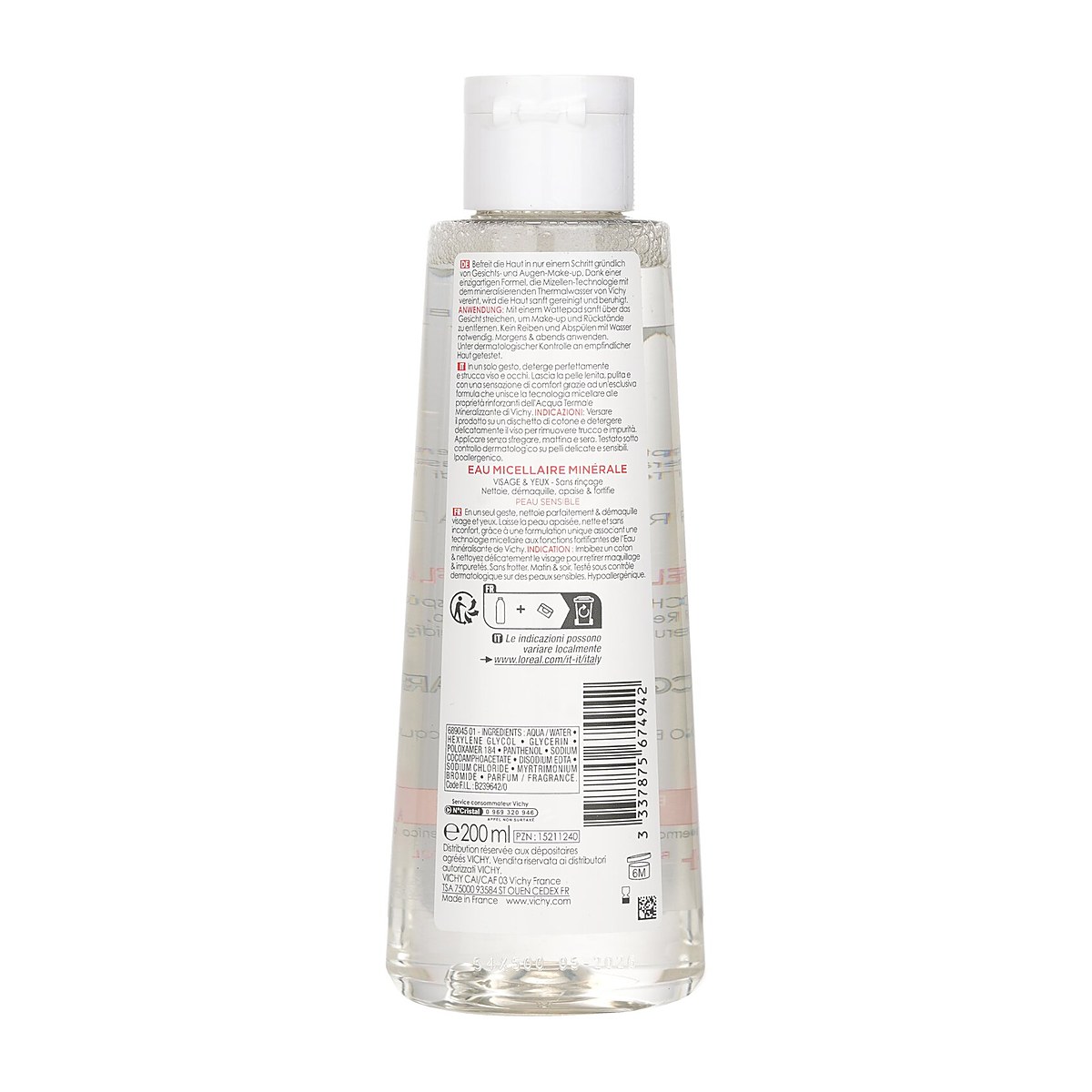 Vichy Purete Thermale Mineral Micellar Water - For Sensitive Skin(Random Packaging) 200ml/6.7oz