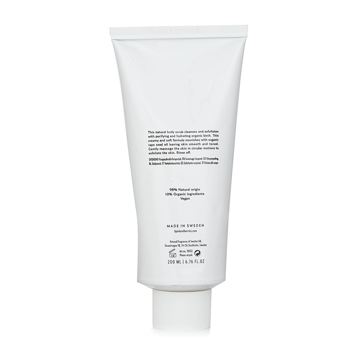 Bjork & Berries Body Scrub Creamy Exfoliating Treatment 200ml/6.76oz