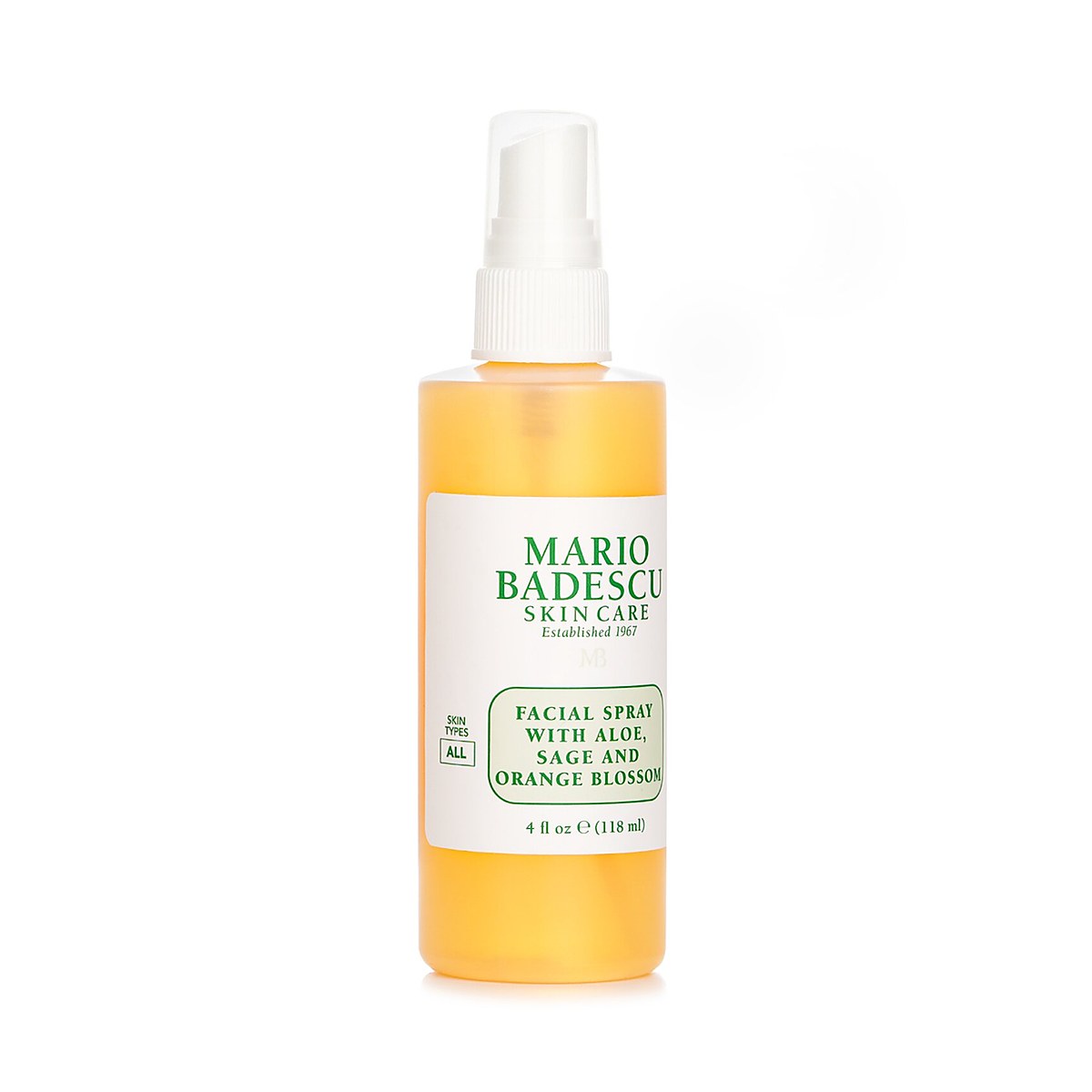 Mario Badescu Spray do twarzy z aloesem, szałwią i kwiatem pomarańczy 118ml/4oz