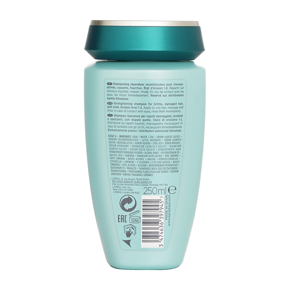Kerastase แชมพูปรับโครงสร้างผม Resistance Bain Force Architecte Strengthening Shampoo (สำหรับผมแห้ง, ผมเสียมาก, ผมแตกปลาย) 250ml/8.5oz