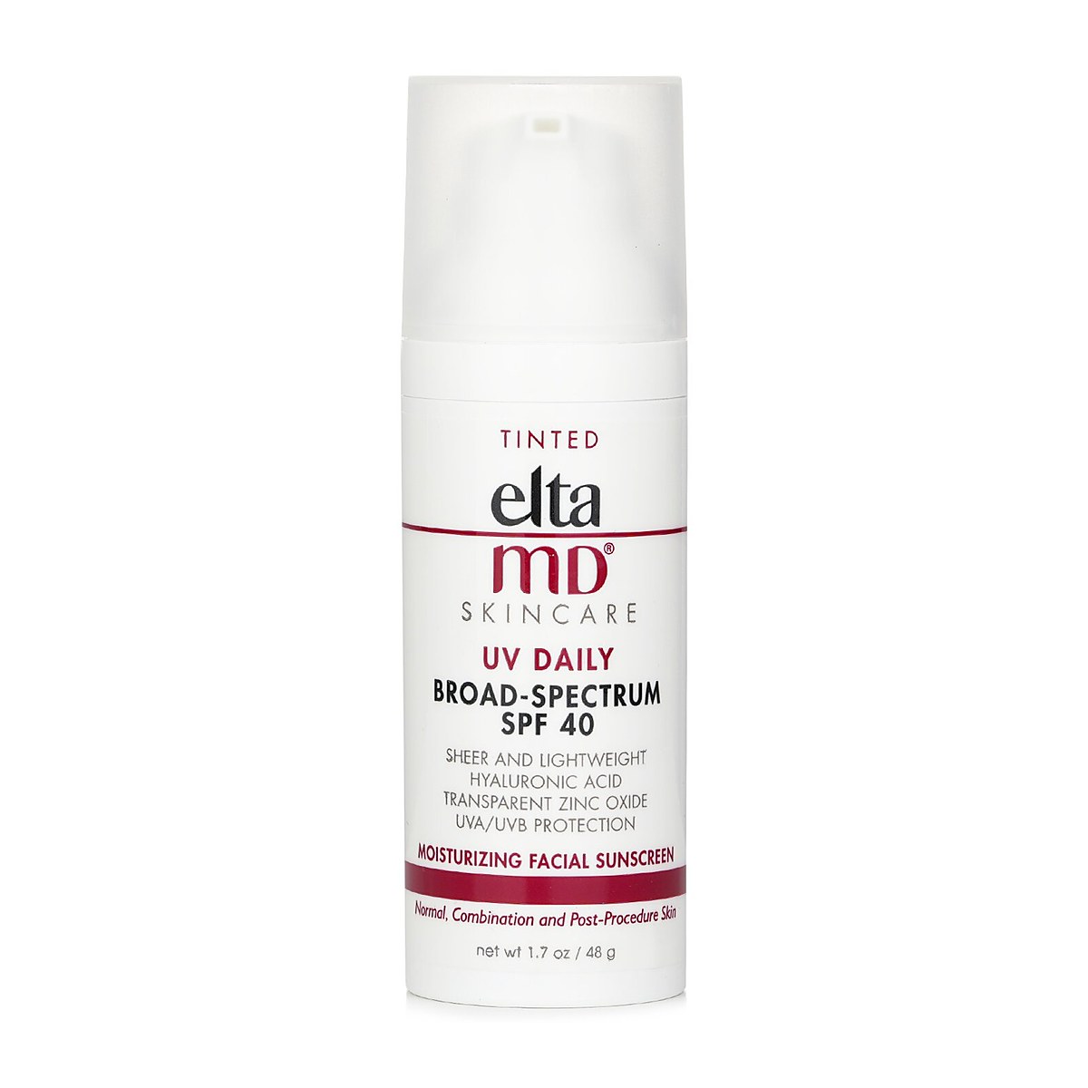 EltaMD UV Daily Moisturizing Facial Sunscreen SPF 40 - For Normal, Combination & Post-Procedure Skin - Tinted (Random Packaging) 48g/1.7oz