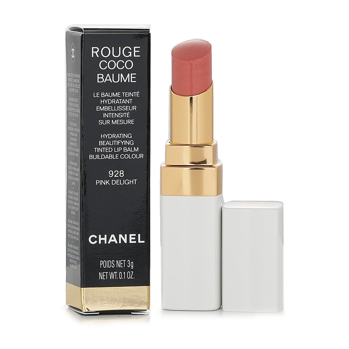 Chanel 루즈 코코보메 하이드레이팅 뷰티팅 틴티드 립밤 928 핑크 딜라이트 3g/0.1oz